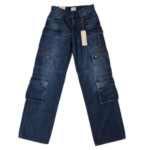 Alice + Olivia Cay Cargo Jeans 25 Love Train NWT